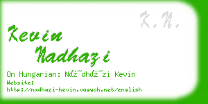 kevin nadhazi business card